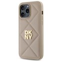 Etui DKNY Quilted Stack Logo na iPhone 14 Pro - beżowe DKNY