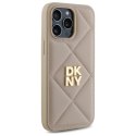 Etui DKNY Quilted Stack Logo na iPhone 14 Pro - beżowe DKNY