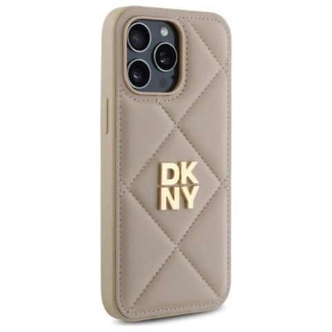 Etui DKNY Quilted Stack Logo na iPhone 14 Pro - beżowe DKNY