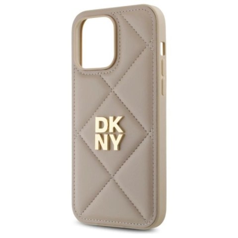 Etui DKNY Quilted Stack Logo na iPhone 14 Pro - beżowe DKNY