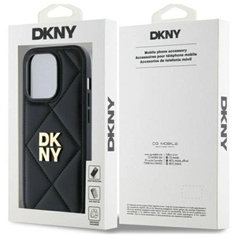 Etui DKNY Quilted Stack Logo na iPhone 14 Pro - czarne DKNY