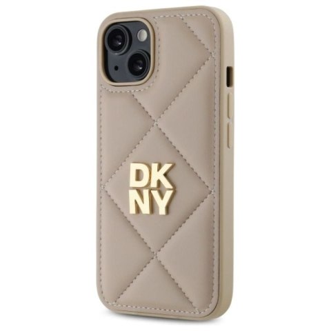 Etui DKNY Quilted Stack Logo na iPhone 14 - beżowe DKNY