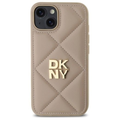 Etui DKNY Quilted Stack Logo na iPhone 14 - beżowe DKNY