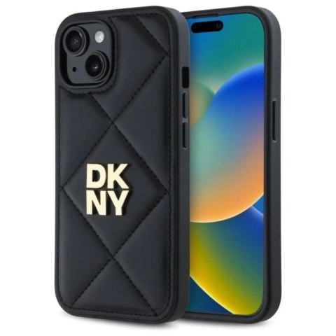 Etui DKNY Quilted Stack Logo na iPhone 14 - czarne DKNY
