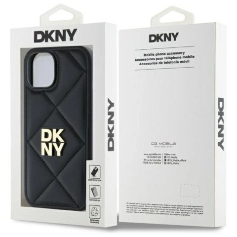 Etui DKNY Quilted Stack Logo na iPhone 14 - czarne DKNY