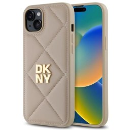 Etui DKNY Quilted Stack Logo na iPhone 15 Plus - beżowe DKNY