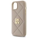 Etui DKNY Quilted Stack Logo na iPhone 15 Plus - beżowe DKNY