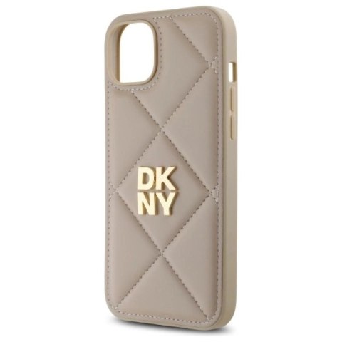Etui DKNY Quilted Stack Logo na iPhone 15 Plus - beżowe DKNY