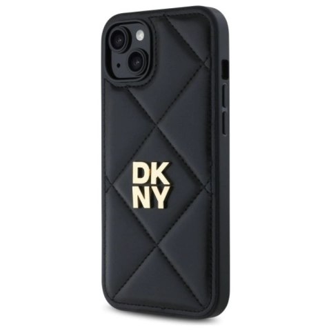 Etui DKNY Quilted Stack Logo na iPhone 15 Plus - czarne DKNY