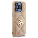 Etui DKNY Quilted Stack Logo na iPhone 15 Pro Max - beżowe DKNY