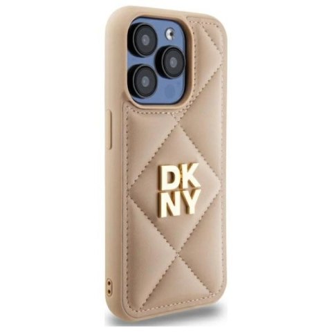 Etui DKNY Quilted Stack Logo na iPhone 15 Pro Max - beżowe DKNY