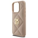 Etui DKNY Quilted Stack Logo na iPhone 15 Pro Max - beżowe DKNY