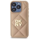 Etui DKNY Quilted Stack Logo na iPhone 15 Pro - beżowe DKNY