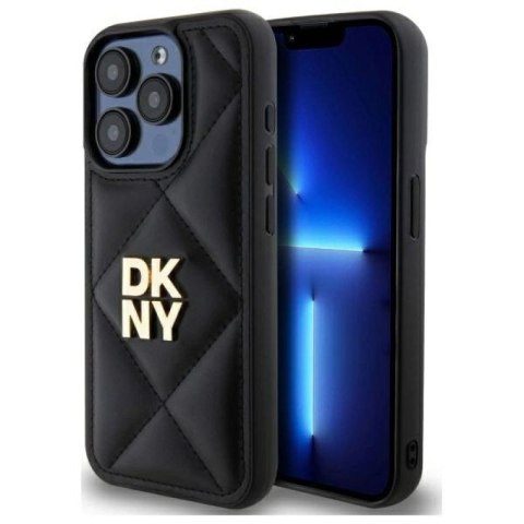 Etui DKNY Quilted Stack Logo na iPhone 15 Pro - czarne DKNY
