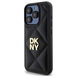 Etui DKNY Quilted Stack Logo na iPhone 15 Pro - czarne DKNY