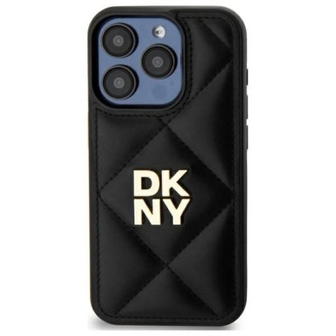 Etui DKNY Quilted Stack Logo na iPhone 15 Pro - czarne DKNY