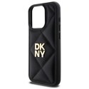 Etui DKNY Quilted Stack Logo na iPhone 15 Pro - czarne DKNY