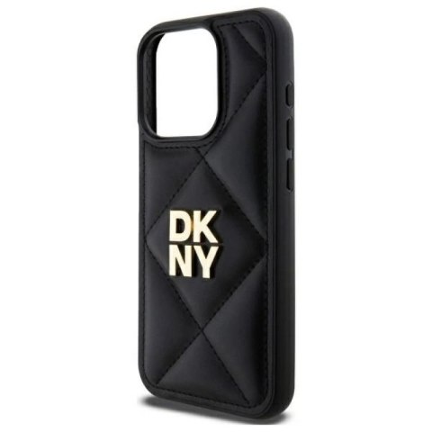 Etui DKNY Quilted Stack Logo na iPhone 15 Pro - czarne DKNY