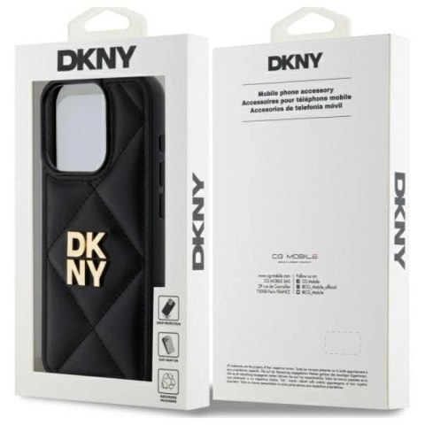 Etui DKNY Quilted Stack Logo na iPhone 15 Pro - czarne DKNY