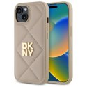 Etui DKNY Quilted Stack Logo na iPhone 15 - beżowe DKNY