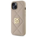 Etui DKNY Quilted Stack Logo na iPhone 15 - beżowe DKNY