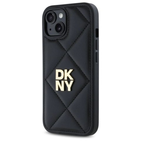 Etui DKNY Quilted Stack Logo na iPhone 15 - czarne DKNY