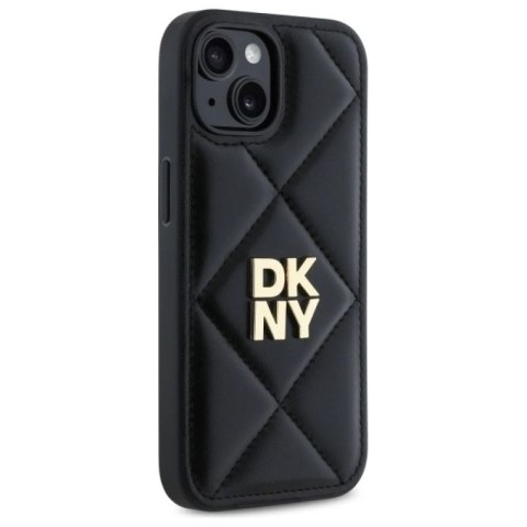 Etui DKNY Quilted Stack Logo na iPhone 15 - czarne DKNY