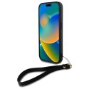 Etui DKNY Wrist Strap Stock Logo na iPhone 16 - czarne DKNY