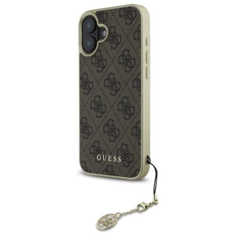 Etui Guess 4G Charms Collection na iPhone 16 Plus - brązowe Guess