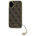 Etui Guess 4G Charms Collection na iPhone 16 Plus - brązowe Guess
