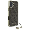 Etui Guess 4G Charms Collection na iPhone 16 Plus - brązowe Guess