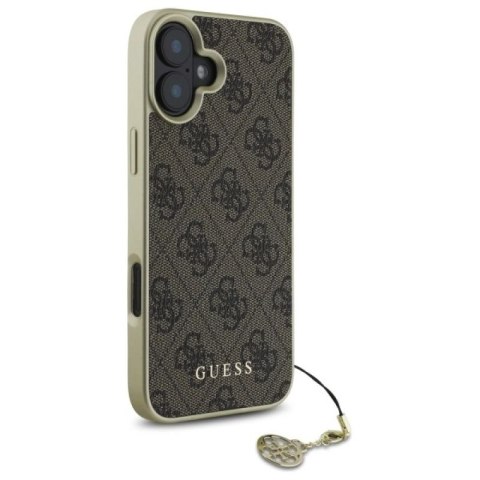 Etui Guess 4G Charms Collection na iPhone 16 Plus - brązowe Guess