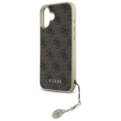 Etui Guess 4G Charms Collection na iPhone 16 Plus - brązowe Guess