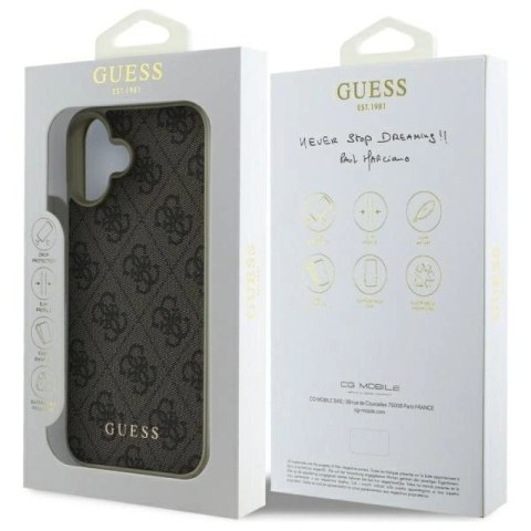 Etui Guess 4G Charms Collection na iPhone 16 Plus - brązowe Guess