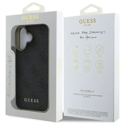 Etui Guess 4G Charms Collection na iPhone 16 Plus - czarne Guess