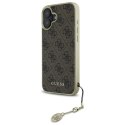 Etui Guess 4G Charms Collection na iPhone 16 - brązowe Guess