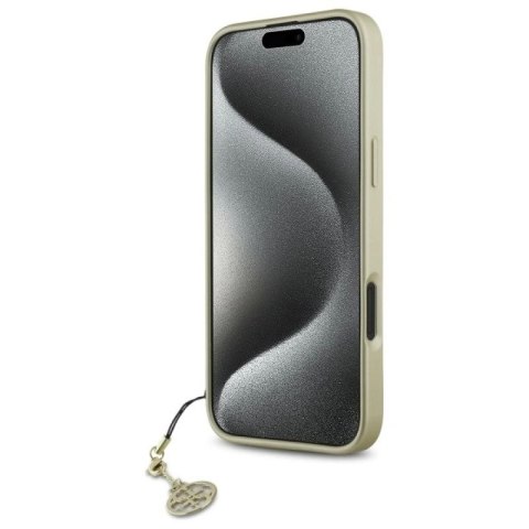 Etui Guess 4G Charms Collection na iPhone 16 - brązowe Guess