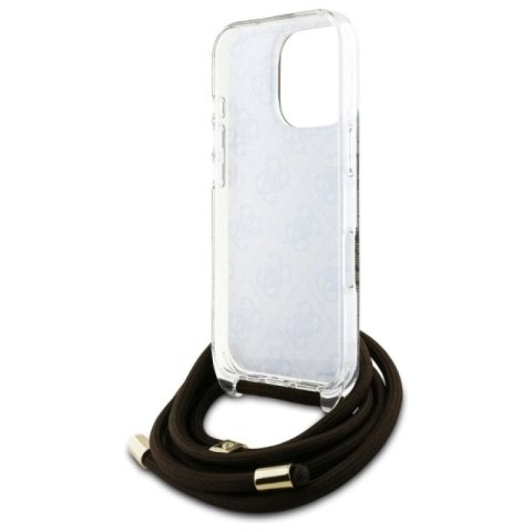 Etui Guess Crossbody Cord 4G Print na iPhone 16 Pro - brązowe Guess