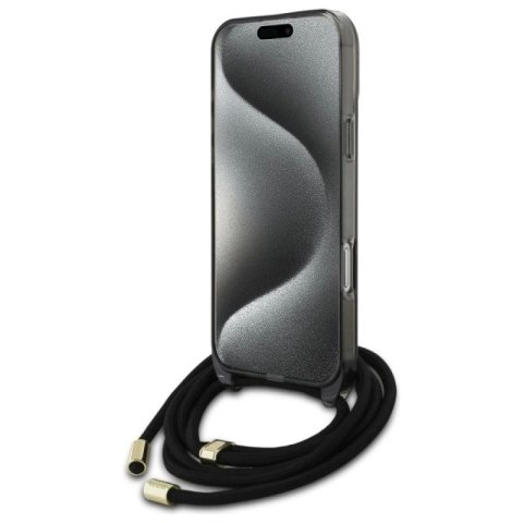 Etui Guess Crossbody Cord Script MagSafe na iPhone 16 Pro - czarne Guess