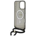 Etui Guess Crossbody Cord Script MagSafe na iPhone 16 Pro - czarne Guess