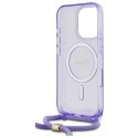 Etui Guess Crossbody Cord Script MagSafe na iPhone 16 Pro - fioletowe Guess