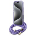 Etui Guess Crossbody Cord Script MagSafe na iPhone 16 - fioletowe Guess