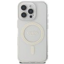 Etui Guess IML Glitter Circle MagSafe na iPhone 16 Pro Max - przezroczyste Guess