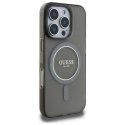 Etui Guess IML Glitter Circle MagSafe na iPhone 16 Pro - czarne Guess