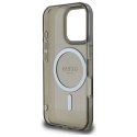 Etui Guess IML Glitter Circle MagSafe na iPhone 16 Pro - czarne Guess
