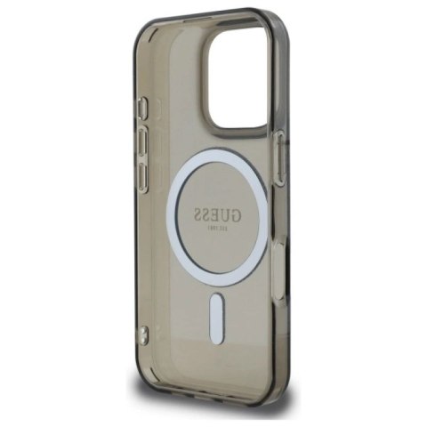 Etui Guess IML Glitter Circle MagSafe na iPhone 16 Pro - czarne Guess
