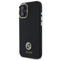 Etui Guess Silicone Logo Strass 4G na iPhone 16 - czarne Guess