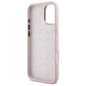 Etui Guess Silicone Script Metal Logo & Frame na iPhone 16 - różowe Guess