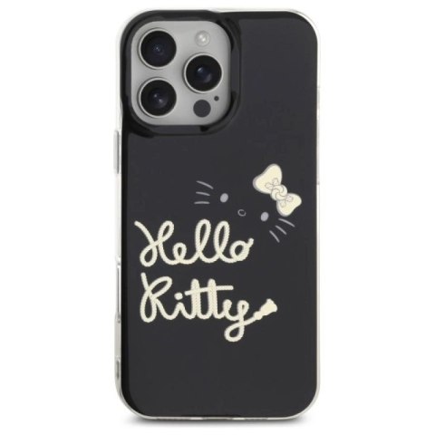 Etui Hello Kitty IML Golden Diva MagSafe na iPhone 16 Pro Max - czarne Hello Kitty
