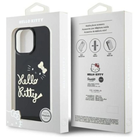 Etui Hello Kitty IML Golden Diva MagSafe na iPhone 16 Pro Max - czarne Hello Kitty